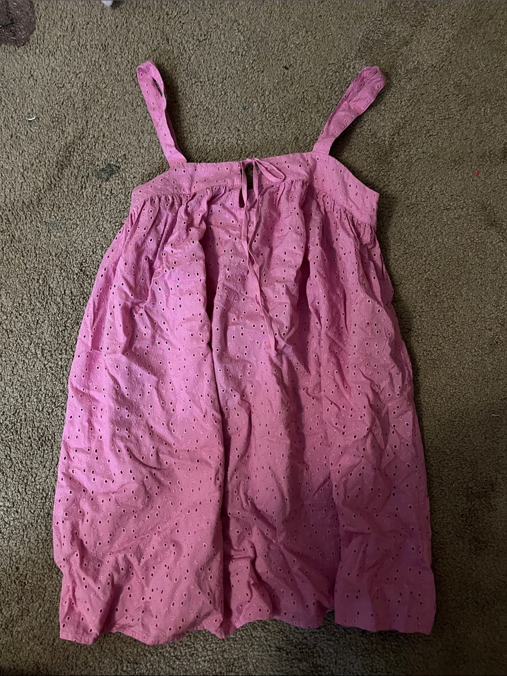 aerie Pink Eyelet Tie-Front Sundress swimsuit coverup